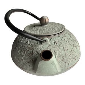 Iwachu Tetsubin Cast Iron Teapot Maple Leaf motif with infuser